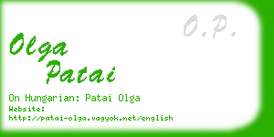 olga patai business card